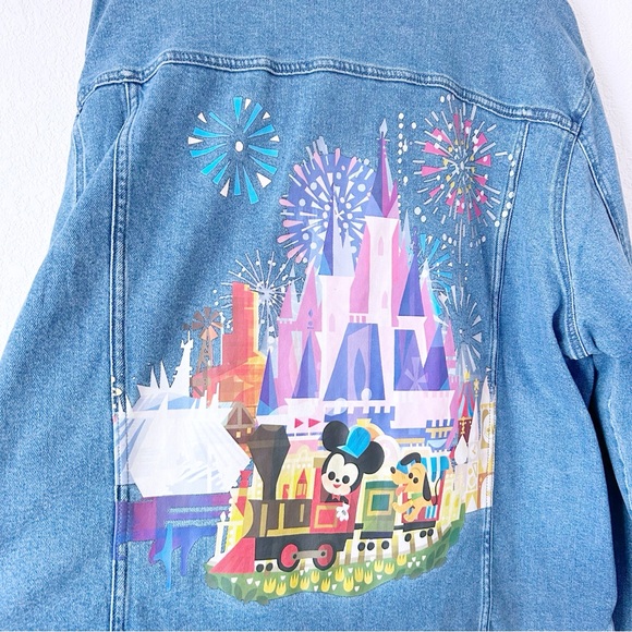 Disney Parks Joey Chou Magic Kingdom Castle Denim Jacket XXL NWT NEW 2023 - Picture 6 of 6